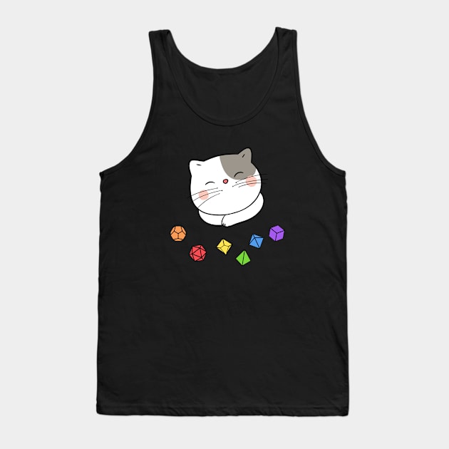 Colorful Dice with Cute Cat Tank Top by pixeptional